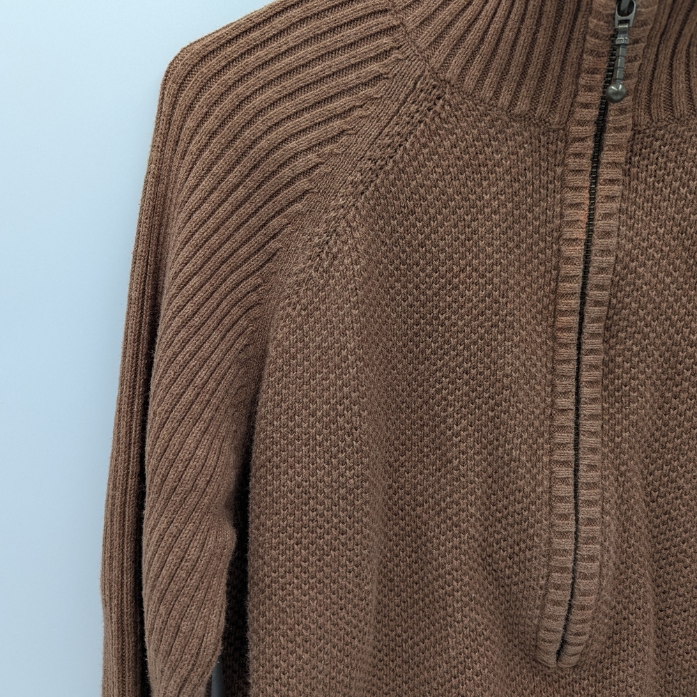 Woolrich Brown Quarter Zip Knit Sweater Pullover Earth Tone Outdoor Women's L - Picture 12 of 13